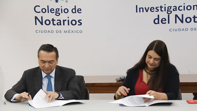 Colegio de Notarios y Mujeres Líderes por la vivienda firman convenio de colaboración